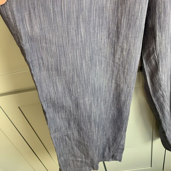 Athleta Cabo Women Pants 26 Sz 3XL Blue Linen Texture Wide Leg Elastic Pull On - Picture 4 of 5